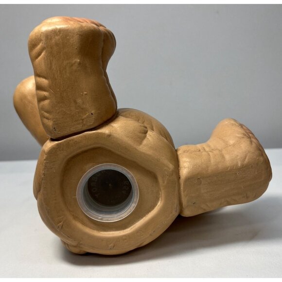 Vintage Teddy Bear Piggy Bank With Green Hat & Shamrock Accents - Picture 8 of 8